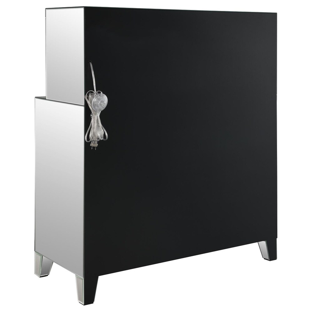 Coaster Furniture Yvaine 2 Door Mirrored Wine Cabinet