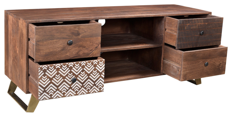 Timbergirl Olga Retro TV Console with Drawers   Midcentury   Entertainment Centers And Tv Stands   by Timbergirl  Houzz