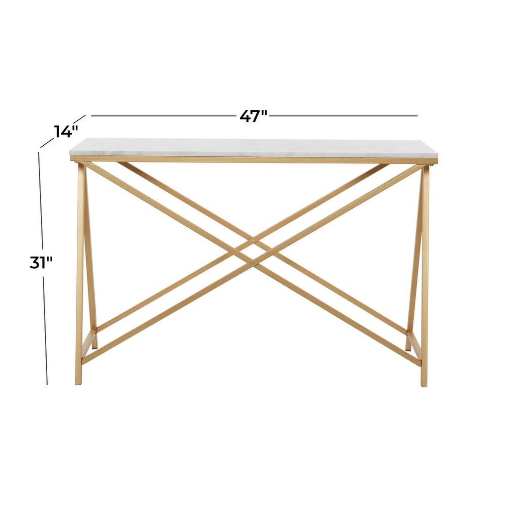 White Contemporary Console Table   47 x 14 x 31