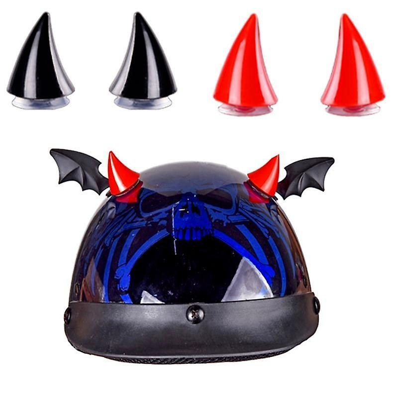 Born Pretty Multicolor Motorcycle Helmet Devil Horns Electric Bike Car Styling Decoration Helmet Stickers Long Short Parts Accessories