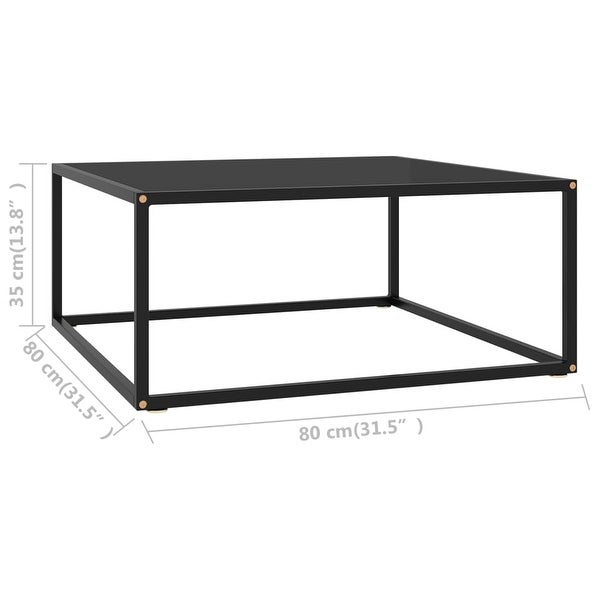 Coffee Table Black with Black Glass 31.5