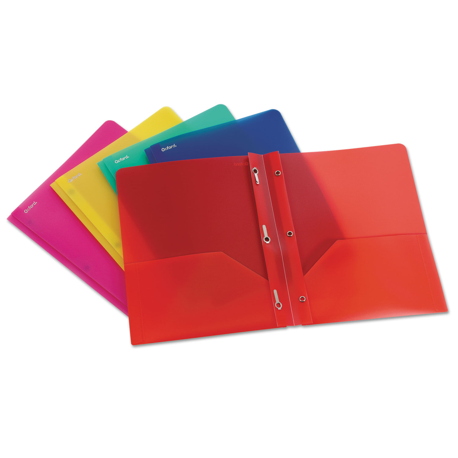 OXF99811 Plastic Pocket Folders With Brads by Oxford; Asst. Colors