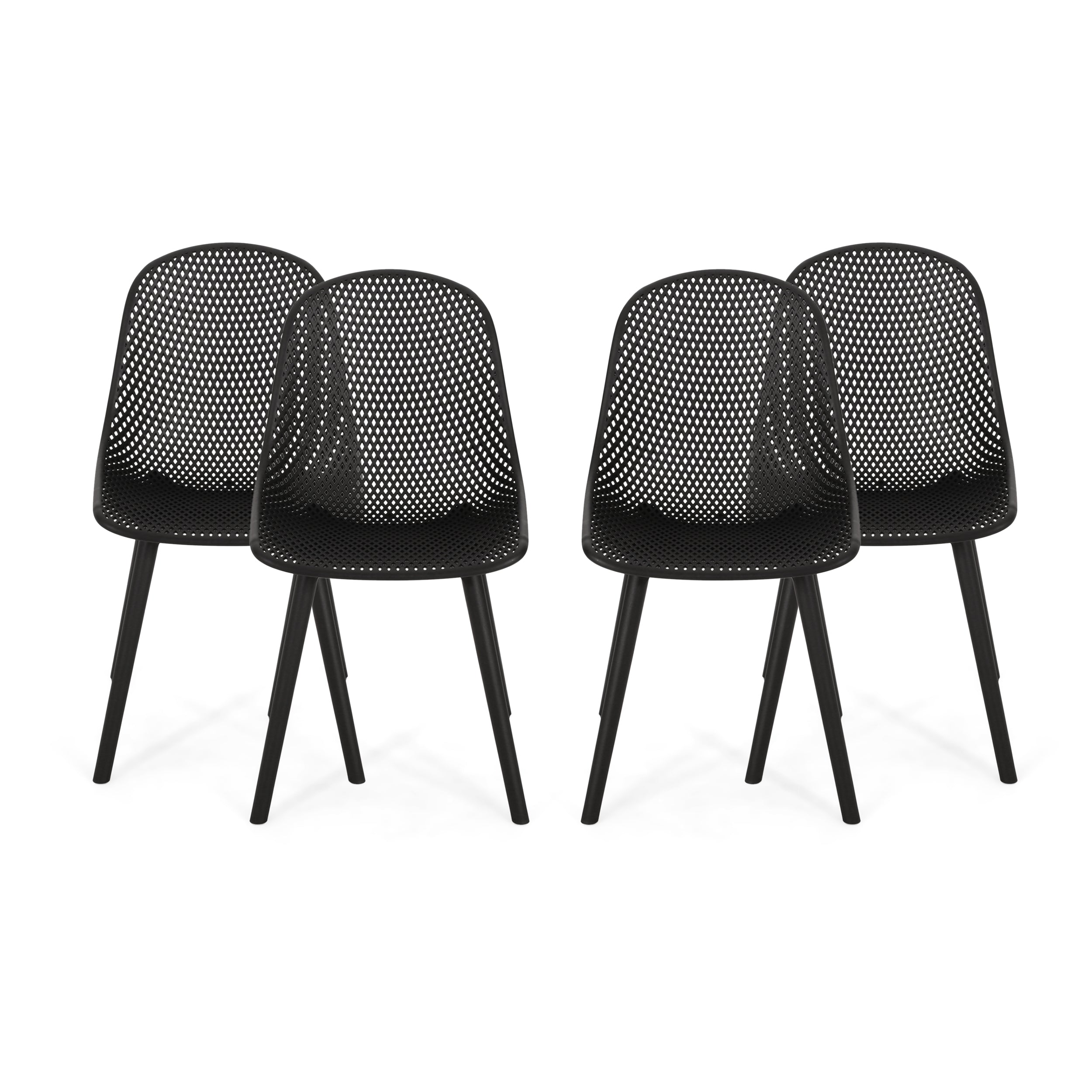 Yazmeen Outdoor Modern Dining Chair (Set of 4)