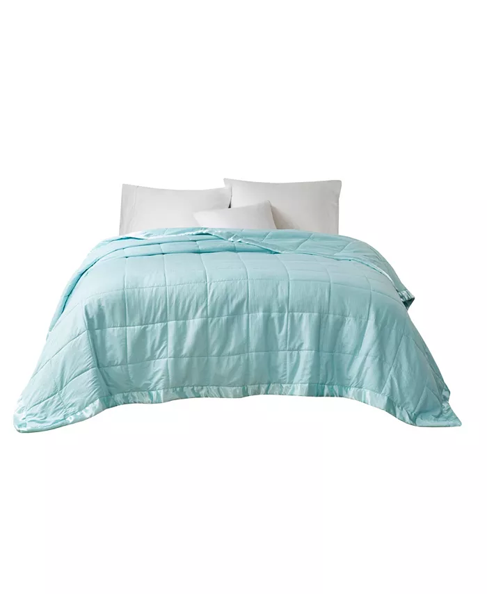 Madison Park Cambria Oversized Down Alternative Blanket with Satin Trim， Twin