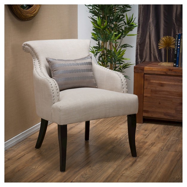 Filmore Fabric Armchair Light Beige Christopher Knight Home