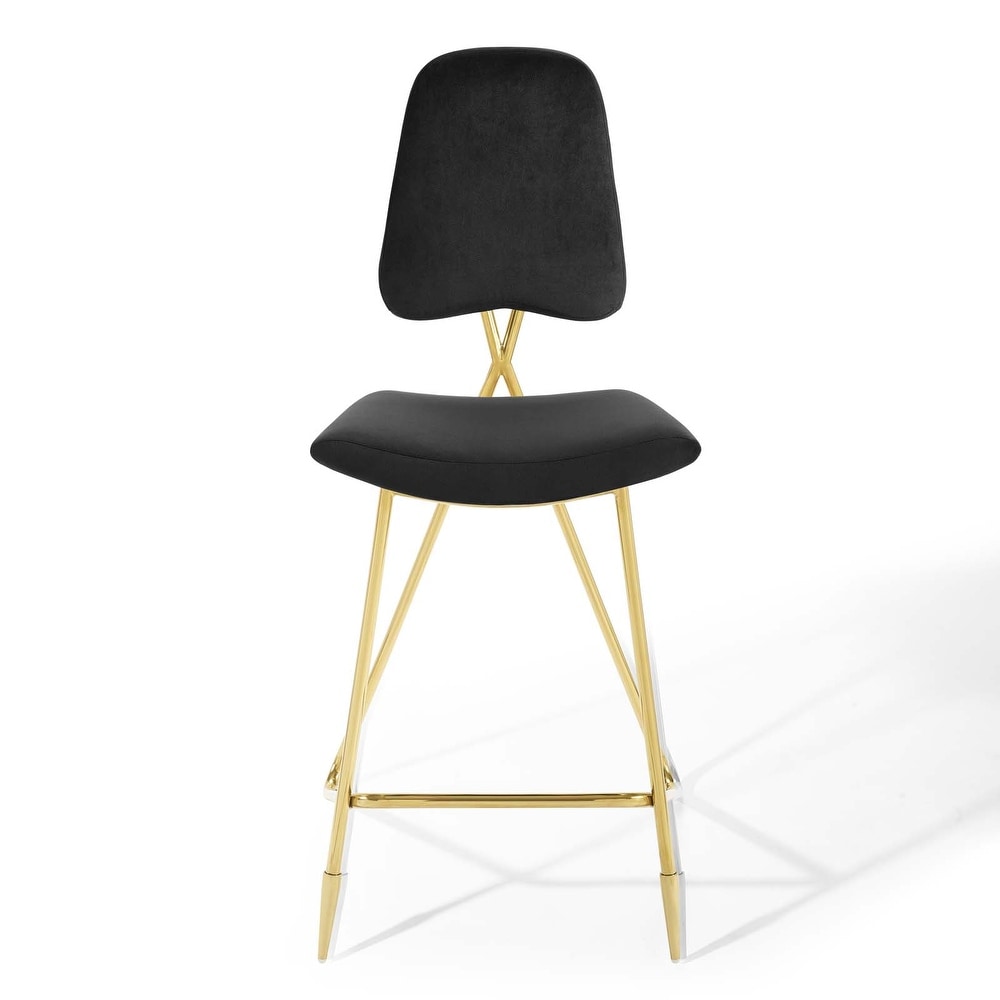 Modway Ponder Performance Velvet Bar Stool  Ivory