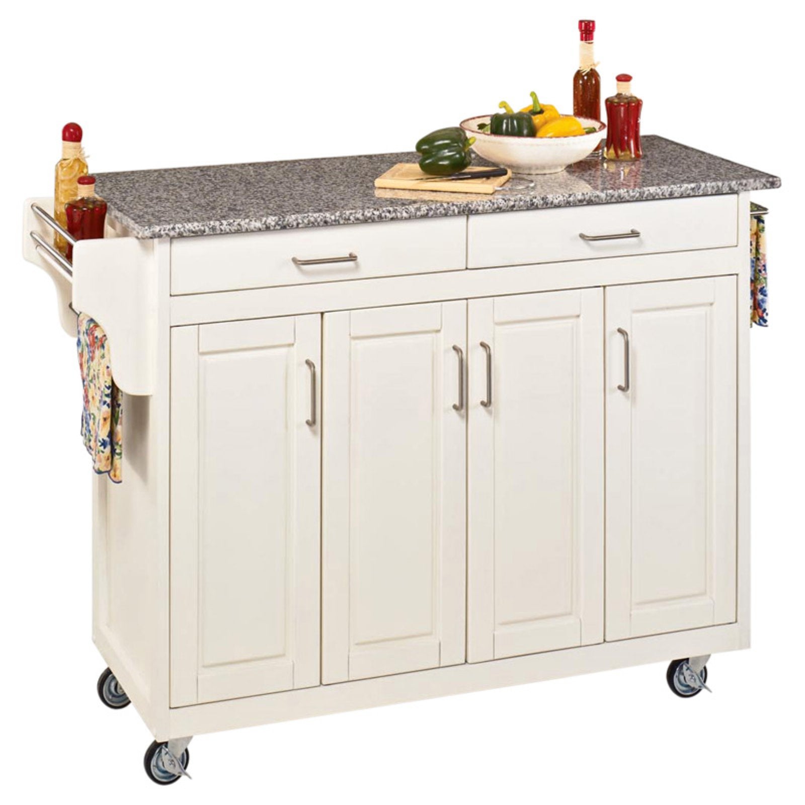 Create-a-Cart Off-White Kitchen Cart