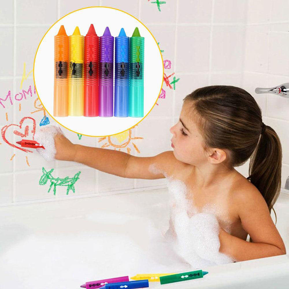 6PC Baby Toddler Kids Washable Bath Crayons Bathtime Play Child Educational Toys