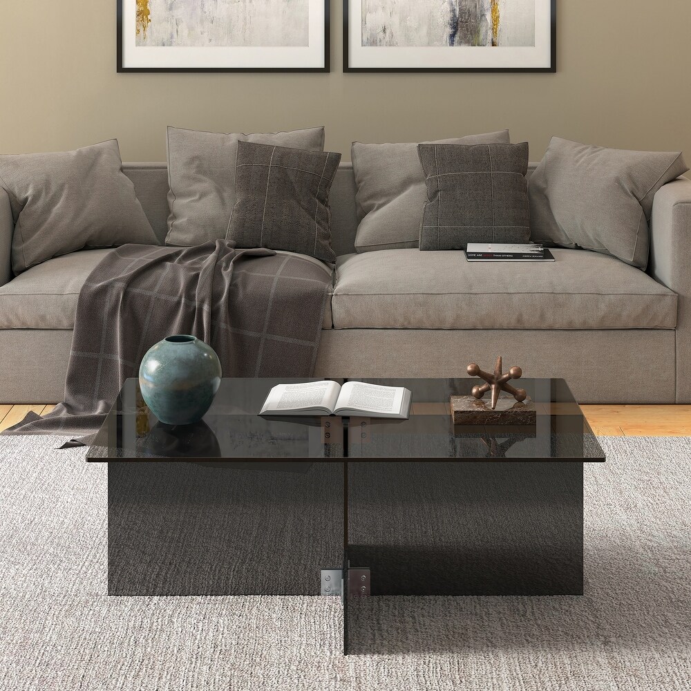 Silver Orchid Carlisle Glass Coffee Table