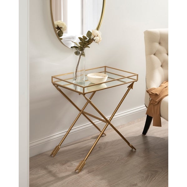 Silver Orchid Jalabert Arrow Metal Accent Table - 21x14x26