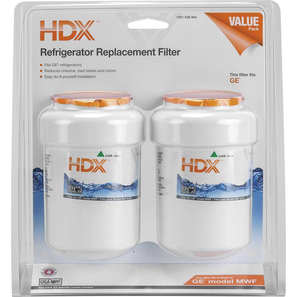 HDX MWF Refrigerator Water Filter for GE Appliances 2 -Pack HDX2PKDS0