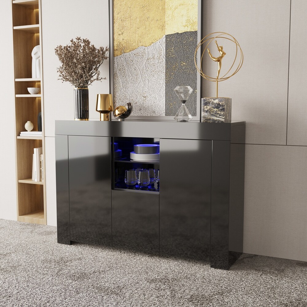 Modern Sideboard Storage Cabinet with LED Light