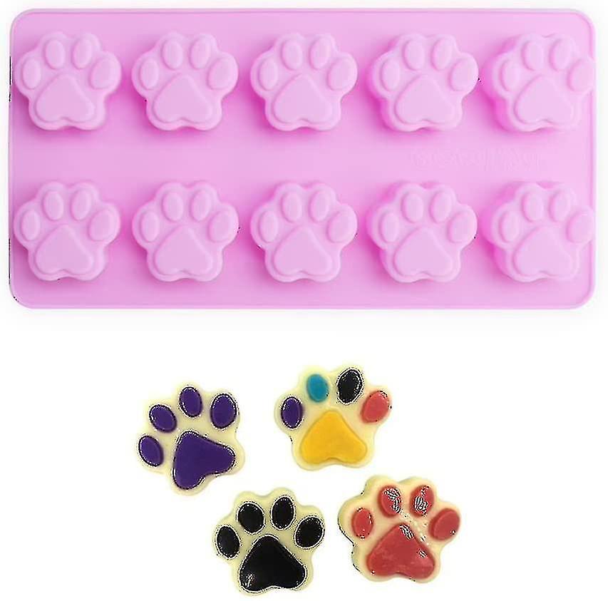 Puppy Dog Paw And Bone Silicone Molds， Non-stick Food Grade Silicone Molds For Chocolate， Candy， Jel