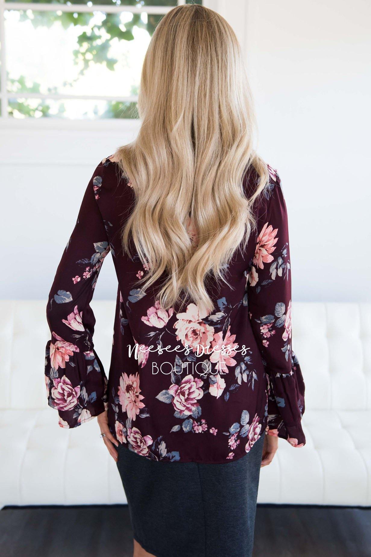 All Loved Up Floral Neck Tie Blouse