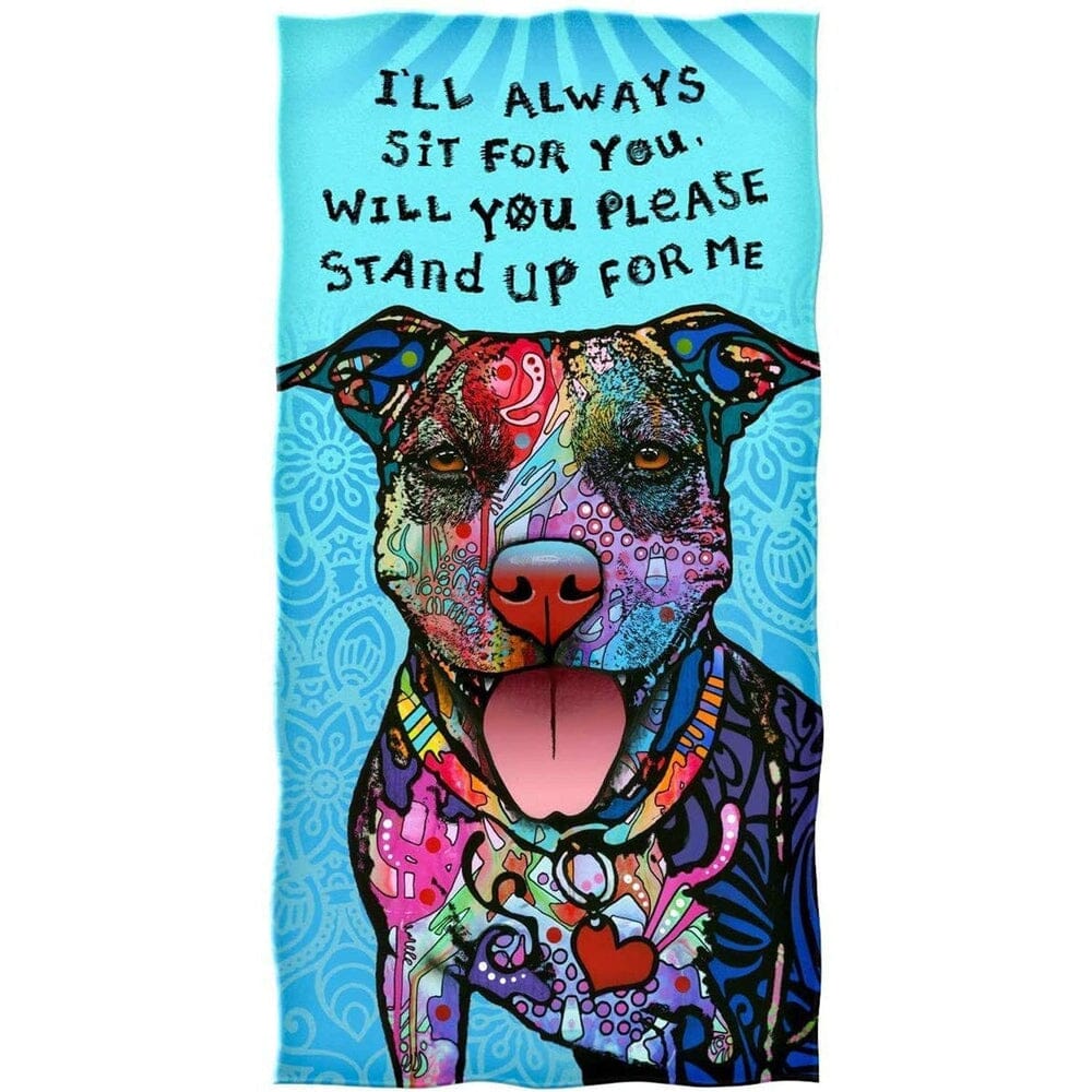 Stand Up For Me Pit Bull Super Soft Plush Cotton Beach Bath Pool Towel by Dean Russo