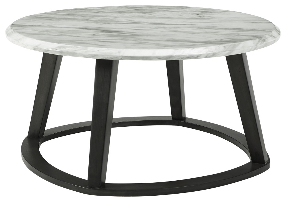 Faux Marble Round Coffee Table   Transitional   Coffee Tables   by HedgeApple  Houzz