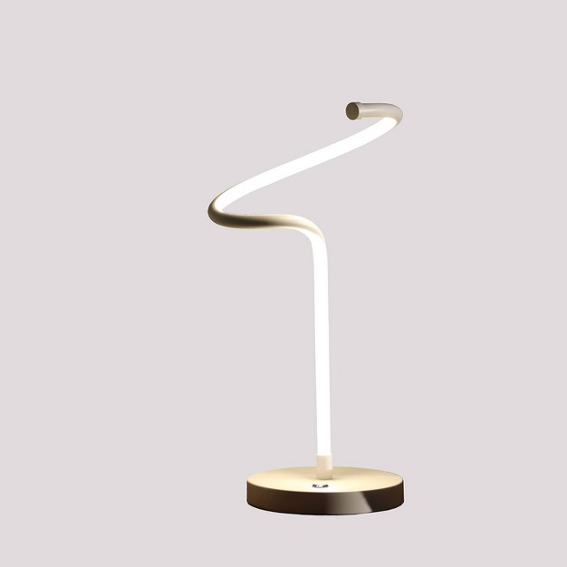 Modern Metal Spiral Table Lamp includes Led Light Bulb White Ore International