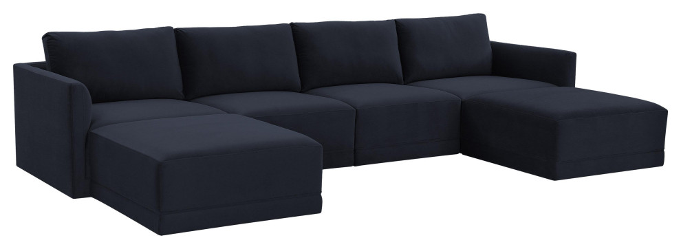 Willow Navy Modular U Sectional   Transitional   Sectional Sofas   by First of a Kind USA Inc  Houzz