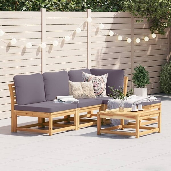 vidaXL Patio Sofa with Cushions 2Seater Outdoor Loveseat Solid Wood Acacia