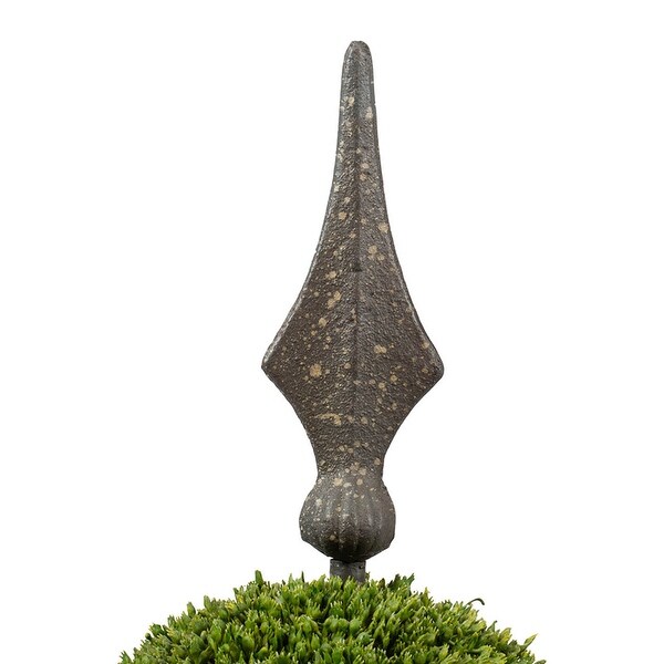 Antique Bronze and Green 17inch Spired Sphere Boxwood Topiary