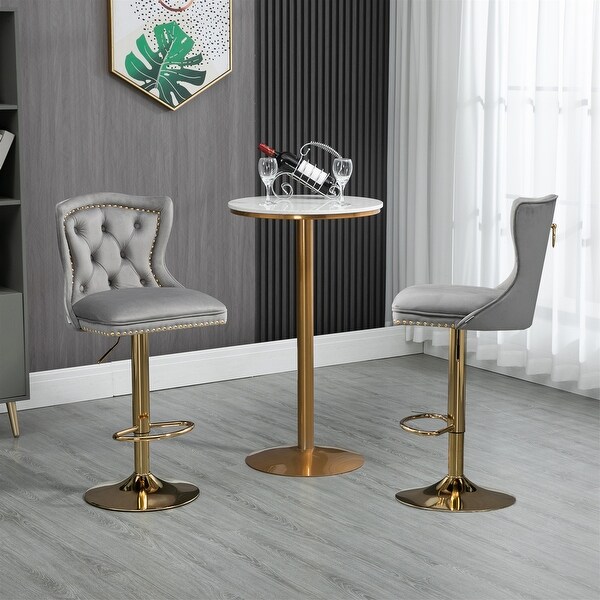 With Back and Footrest Counter Height Bar Stools (2PC SET )