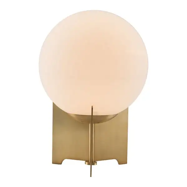 Pearl Table Lamp White and Brass - 9.8