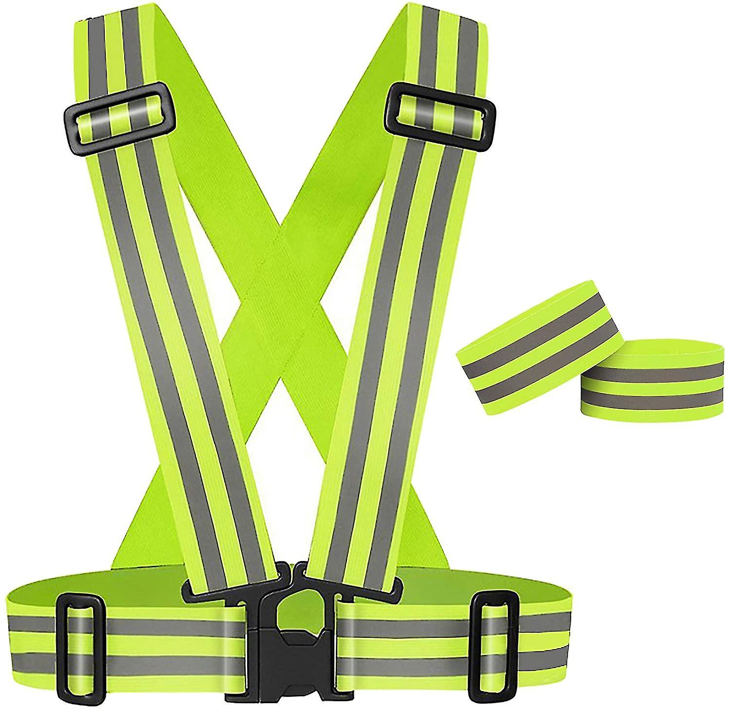 Safety Vest Reflective Vest Bicycle Reflective Tape Reflective Wristband Adjustable And Elastic For Running， Jogging，motorcycle