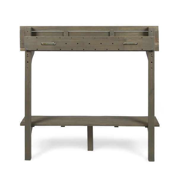 Outdoor Acacia Wood Balcony Bar Table，Gray Finish