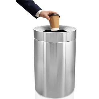 Alpine Industries 50 Gal. Stainless Steel Open Top Commercial Indoor Trash Can (2-Pack) 475-50-2PK