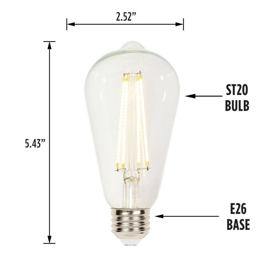 Westinghouse 40-Watt Equivalent ST20 Dimmable Clear Edison Filament LED Light Bulb Soft White Light (6-Pack) 4518220