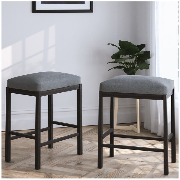 Kitchen and Dining Room Chairs - Bar Chairs Set of 2 Gray 22