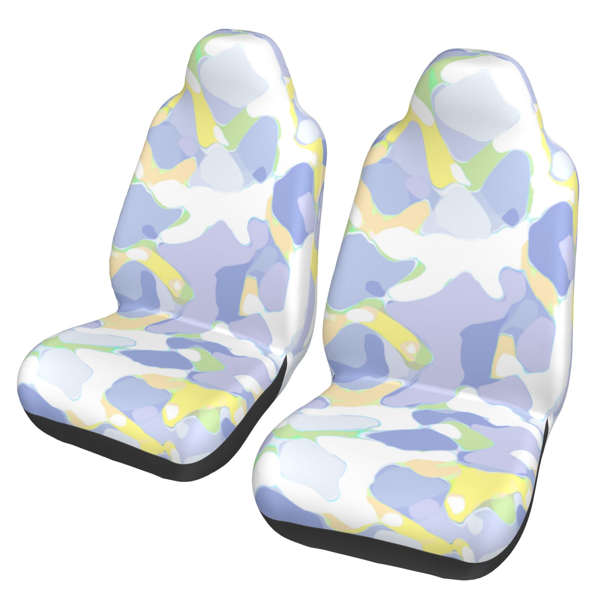 Easy to Install Car Universal Seat Cover， Purple Camouflage Four Seasons Universal Front Seat Cover， 2-Piece