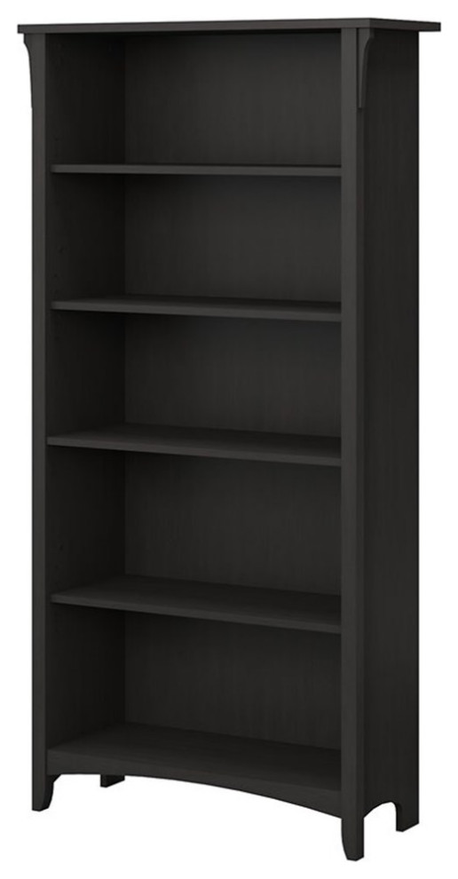 Bowery Hill Furniture 5 Shelf Bookcase in Vintage Black   Transitional   Bookcases   by Homesquare  Houzz