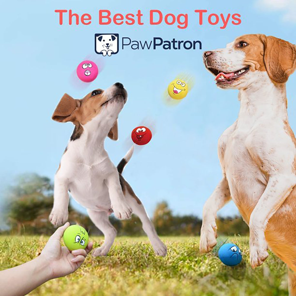 Smile Face Dog Squeaky Toys Soft Latex Squeak Toy Balls for Puppy Small Medium Pet Dogs 6 Pcs