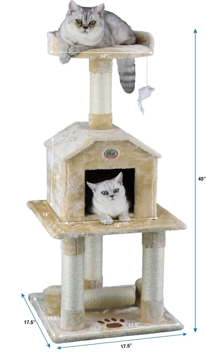 Go Pet Club 45-in Faux Fur Cat Tree and Condo