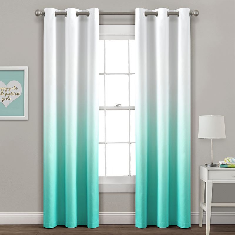 Lush Decor Mia Ombre Insulated Grommet 100% Blackout Window Curtain Set