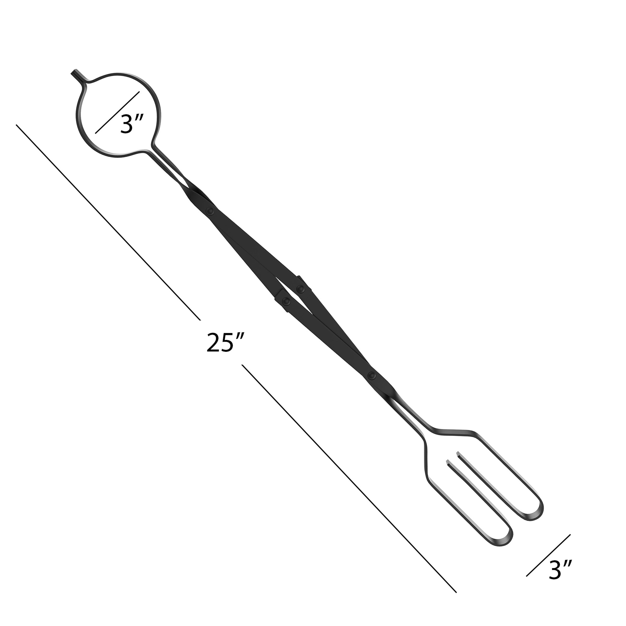 Pure Garden Fire Pit Log Grabber Tongs， Steel， Heavy Duty