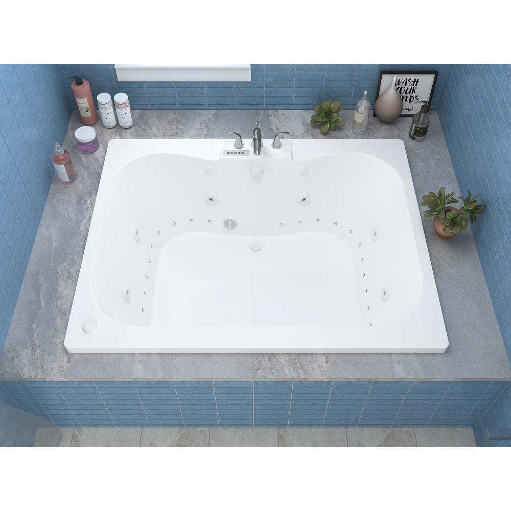 Universal Tubs Rhode Diamond Series 5 ft. Left Pump Rectangular Drop-in Whirlpool and Air Bath Tub in White HD4060NDLX