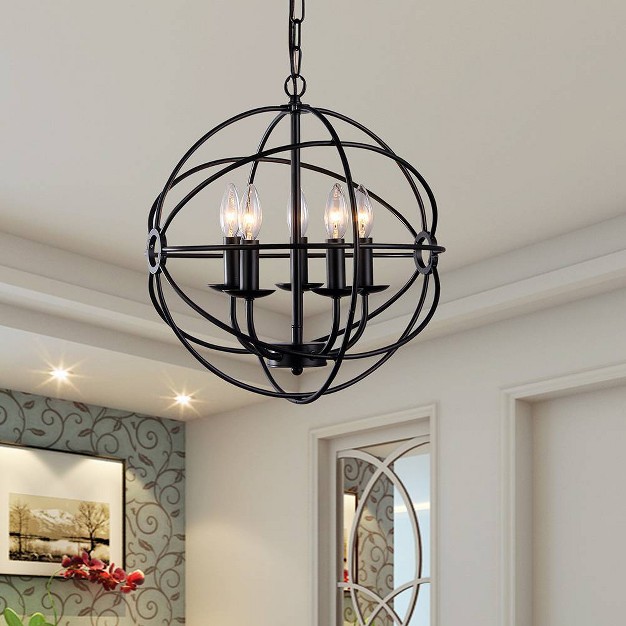 X 18 quot X 14 quot 5 light Meila Chandelier Black Warehouse Of 