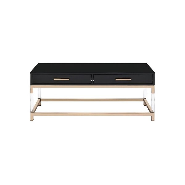 Coffee Table， Black and Gold Finish