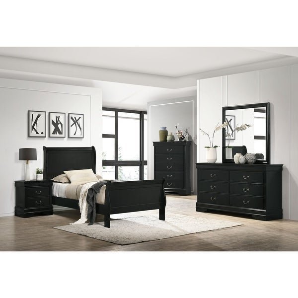 Picket House Furnishings Ellington Twin Panel 5PC Bedroom Set in Black - - 32858134