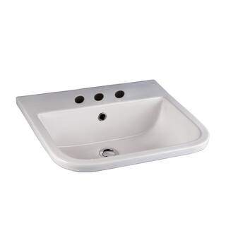 Barclay Products Series 600 Drop-In Bathroom Sink in White 4-188WH