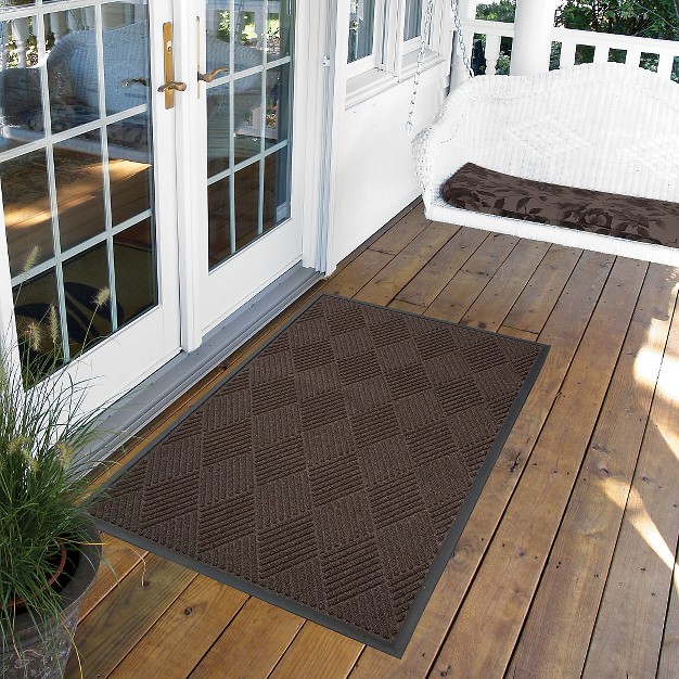 2 x27 x3 x27 Solid Diamond Doormat Brown black Hometrax