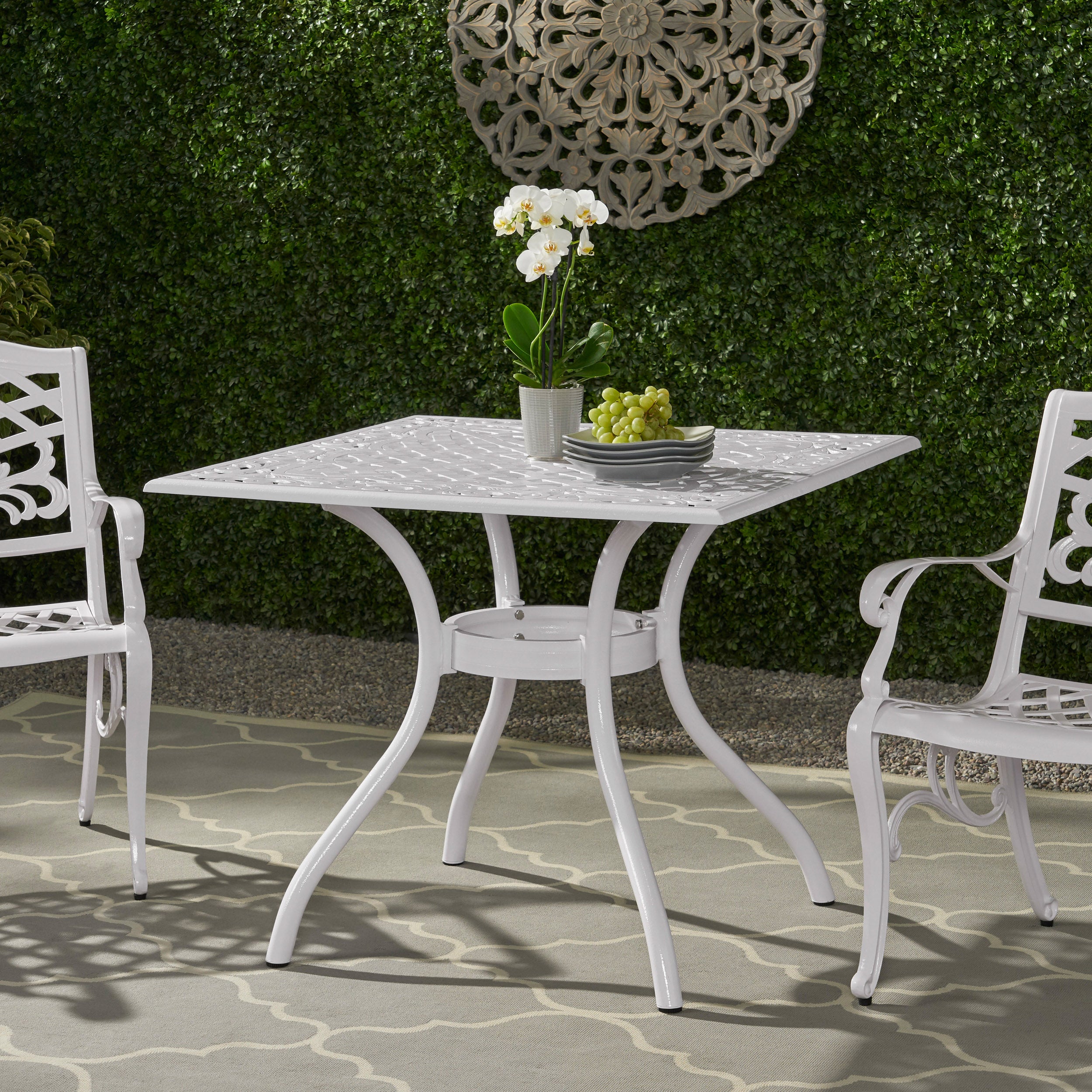 Honolulu Traditional Outdoor Aluminum Square Dining Table