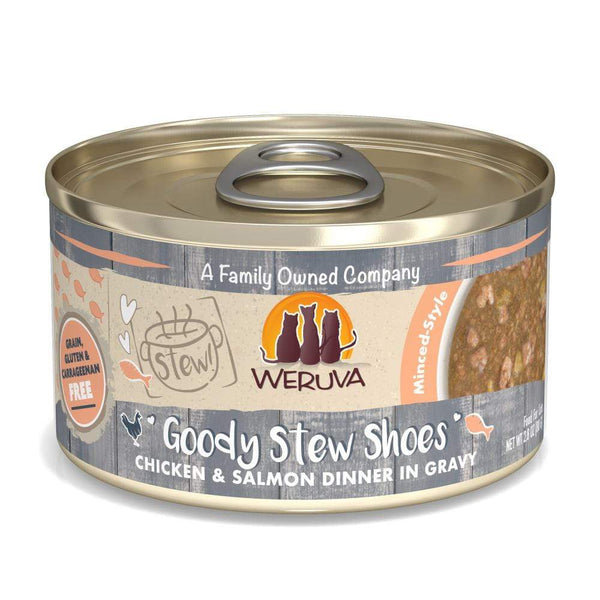 Weruva Classic Cat Stews! Goody Stew Shoes with Chicken and Salmon in Gr