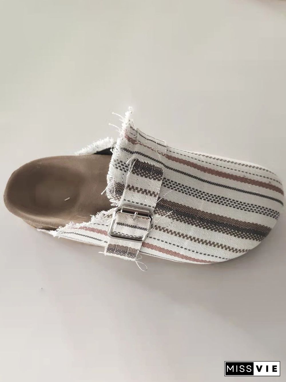 Ethnic Stripe Pattern Muller Slippers