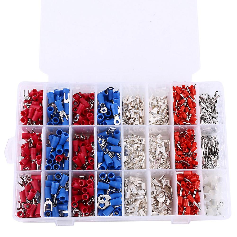 1000pcs 24types Insulated Crimp Terminals Electrical Cable Wire Connectors Assorted Set