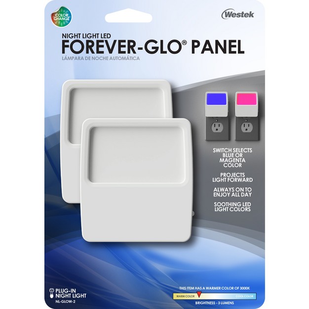 Westek Forever glo Automatic Plug in Led Panel Night Light 2pk