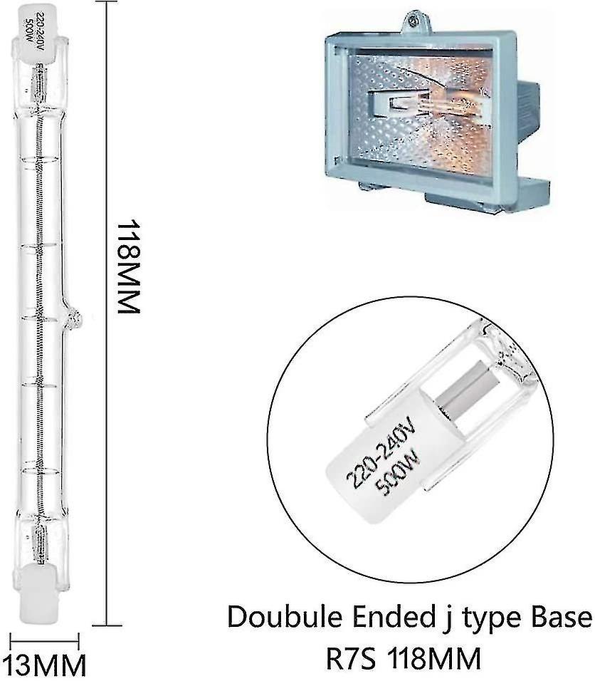 Halogen Lamp J78j118j189j254 200w300w500w Tungsten Iodide Lamp R7s Floodlight Dimmable