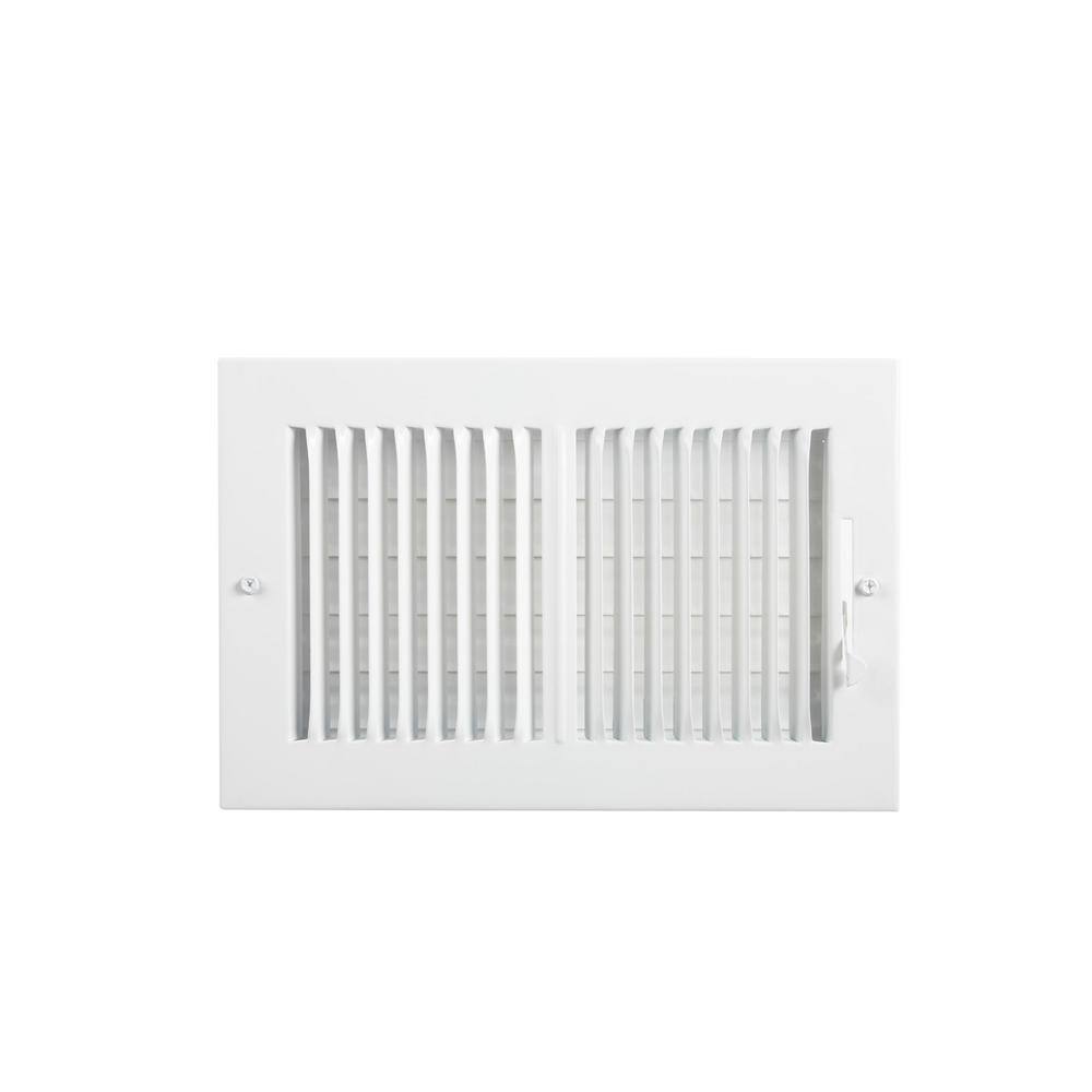 Everbilt 10 in. x 6 in. 2-Way Steel WallCeiling Register in White E102M10X06